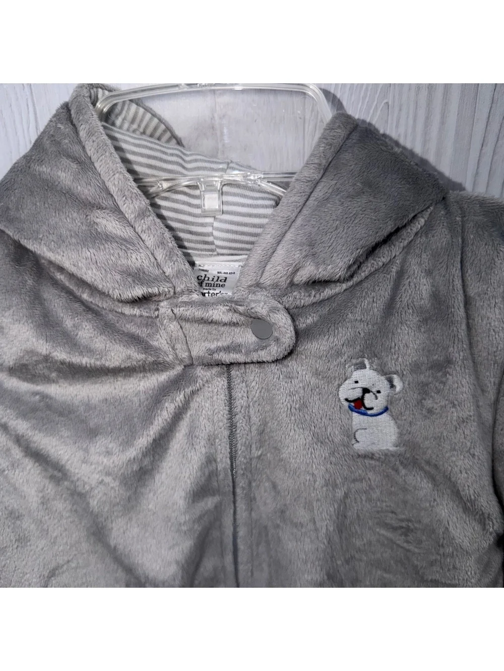 Carter’s Child of Mine Baby Gray Bear Hooded Snowsuit 3-6M